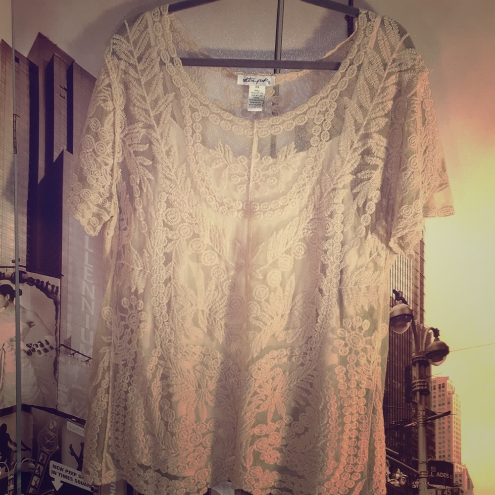 Lace shirt and shell.